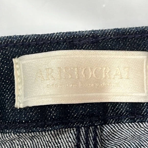 ARISTOCRAT Kent dark BLUE Denim Jeans women’s 31 COTTON blend straight, 9” rise - Picture 12 of 15